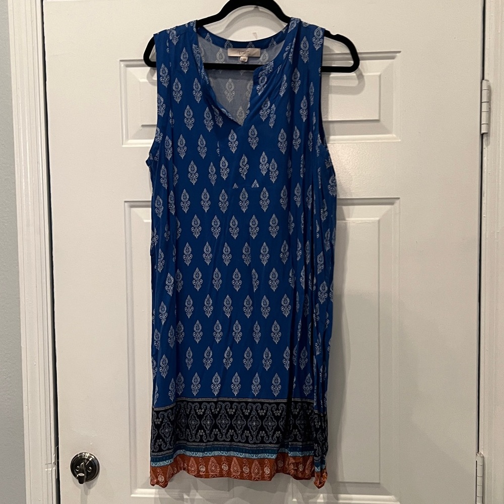 Anne Taylor LOFT Sun Dresss Blue XL